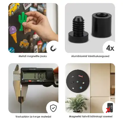 Magnetna tabla za spominske magnete s počitnic okrogla črna