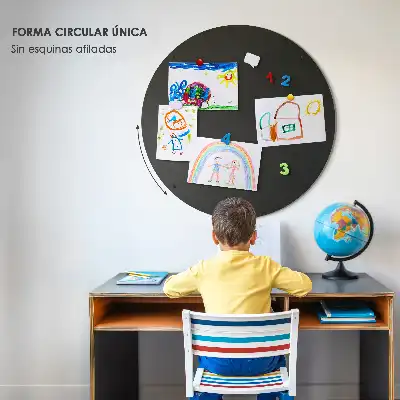Magnetna tabla za spominske magnete s počitnic okrogla črna