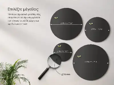 Magnetna tabla za spominske magnete s počitnic okrogla črna