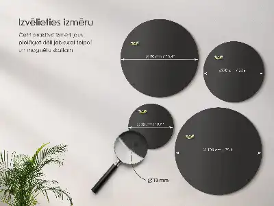 Magnetna tabla za spominske magnete s počitnic okrogla črna