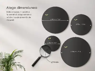 Magnetna tabla za spominske magnete s počitnic okrogla črna