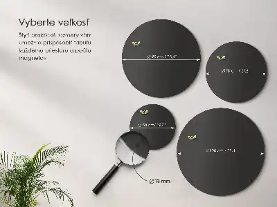 Magnetna tabla za spominske magnete s počitnic okrogla črna