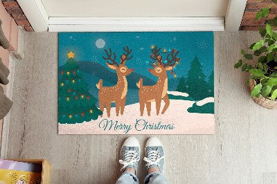Predpražnik za vrata Merry Christmas Dva severna jelena