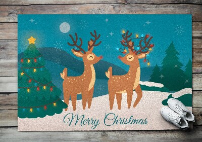 Predpražnik za vrata Merry Christmas Dva severna jelena