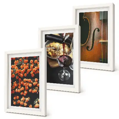 Stenska galerija slik vintage romantično cvetje z vinom in violino