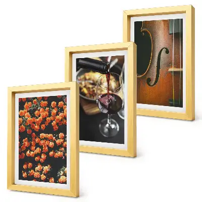 Stenska galerija slik vintage romantično cvetje z vinom in violino