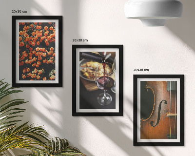 Stenska galerija slik Vintage romantično cvetje, vino in violina