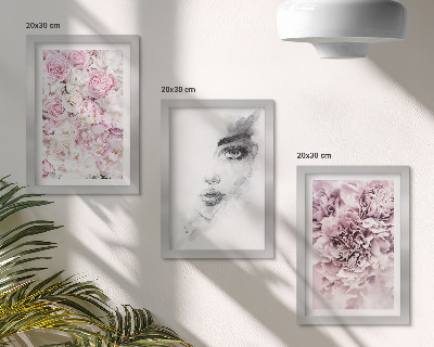 Set 3 slik v okvirju Nežni potoniki črno-beli portret ženske