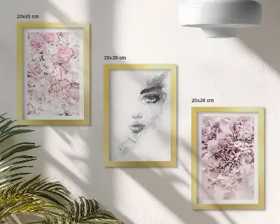 Komplet 3 slik v okvirju nežni črno-beli portret ženskih potonik