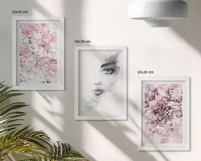 Komplet 3 slik v okvirju nežni črno-beli portret ženskih potonik