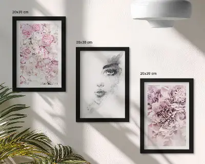 Komplet 3 slik v okvirju nežni črno-beli portret ženskih potonik