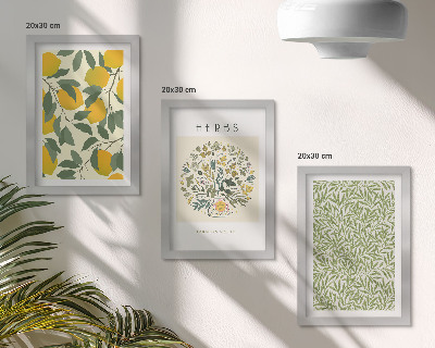 Stenska galerija slik Motivi limone z zelišči in listi rastlin