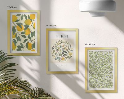 Stenska galerija slik Motivi limone z zelišči in listi rastlin