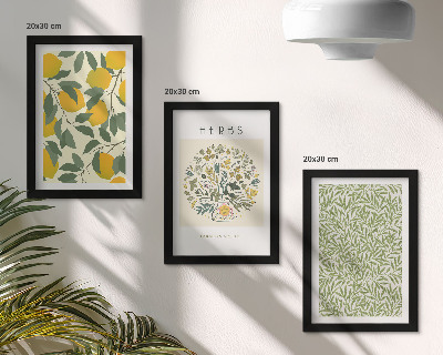 Stenska galerija slik Motivi limone z zelišči in listi rastlin