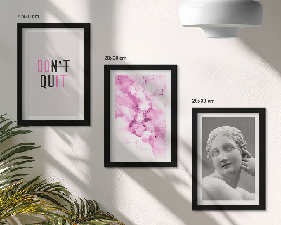 Set 3 slik v okvirju Akvarelna abstrakcija, navdihujoč slogan, starodavna skulptura