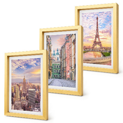 Stenska galerija slik Pogled na mesta New York, Pariz in Varšavo v mraku