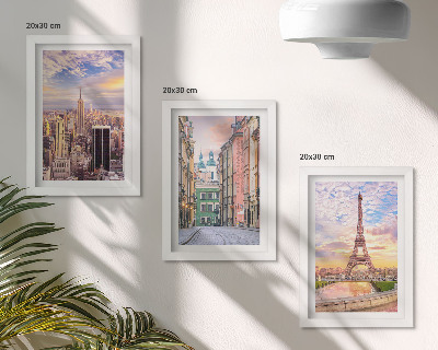 Stenska galerija slik Pogled na mesta New York, Pariz in Varšavo v mraku