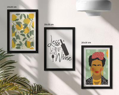 Stenska galerija slik Portret Fride Kahlo v steklenici vina z limono