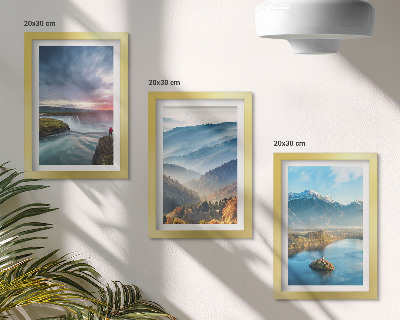 Stenska galerija slik Slikovite gorske pokrajine in slapovi v naravi