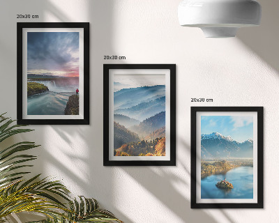 Stenska galerija slik Slikovite gorske pokrajine in slapovi v naravi