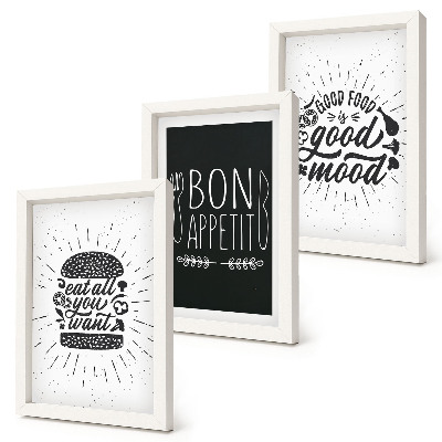 Stenska galerija slik Grafike s slogani o hrani in kulinariki
