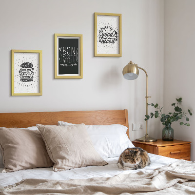 Stenska galerija slik Grafike s slogani o hrani in kulinariki