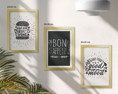 Stenska galerija slik Grafike s slogani o hrani in kulinariki