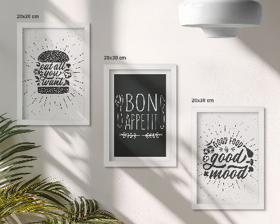 Stenska galerija slik Grafike s slogani o hrani in kulinariki
