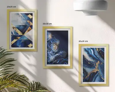 Komplet slik v okvirju z abstraktnimi elegantnimi vzorci in poudarki