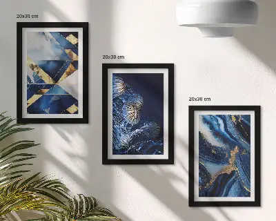 Komplet slik v okvirju z abstraktnimi elegantnimi vzorci in poudarki