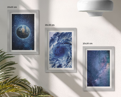 Stenska galerija slik Zemlja v vesolju, nevihta in galaksija zvezd