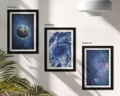 Stenska galerija slik Zemlja v vesolju, nevihta in galaksija zvezd