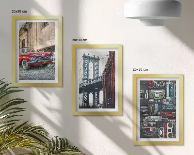 Komplet slik v okvirju starodobni avtomobil na ulici pri Brooklynskem mostu in retro avdio oprema