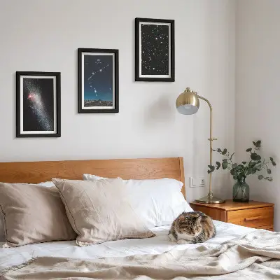Komplet 3 slik v okvirju galaksija z zodiakalnim znamenjem vodnar