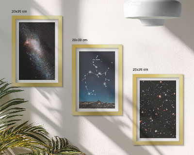 Set 3 slik v okvirju Galaksije, ozvezdja in vesoljsko zodiakalno znamenje Strelec