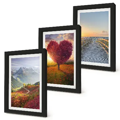 Stenska galerija slik gorske pokrajine s srčastim drevesnim pomolom