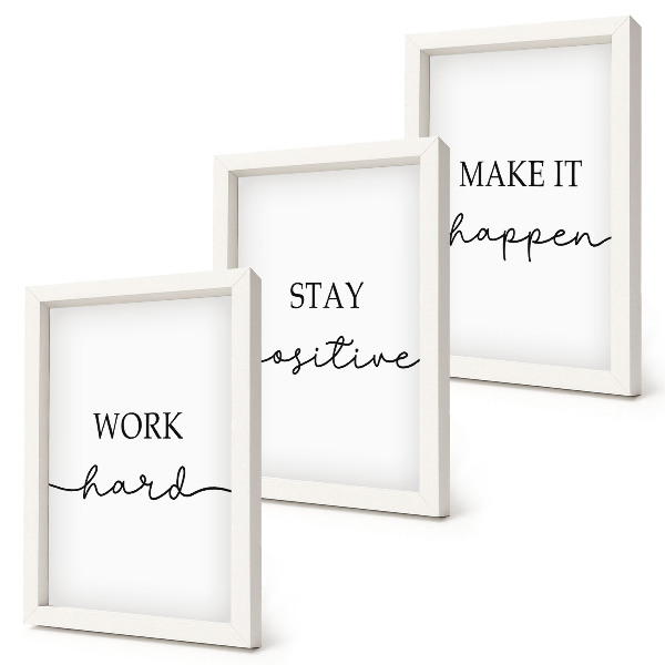 Set 3 slik v okvirju Minimalistični motivacijski citati, ki navdihujejo