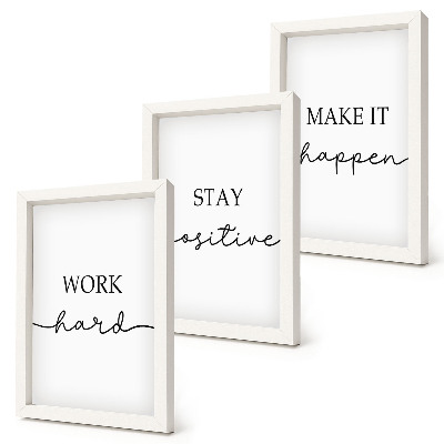 Set 3 slik v okvirju Minimalistični motivacijski citati, ki navdihujejo