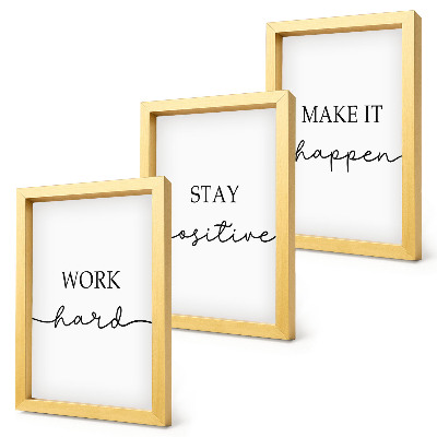 Set 3 slik v okvirju Minimalistični motivacijski citati, ki navdihujejo