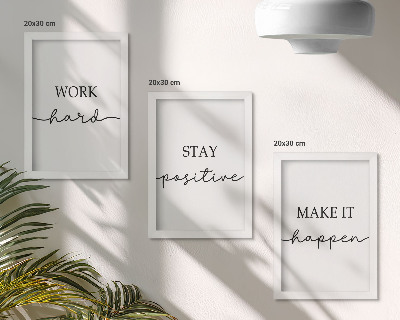 Set 3 slik v okvirju Minimalistični motivacijski citati, ki navdihujejo