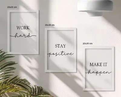 Komplet 3 slik v okvirju minimalistični motivacijski citati