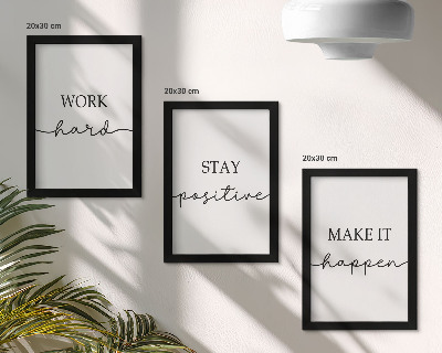 Set 3 slik v okvirju Minimalistični motivacijski citati, ki navdihujejo