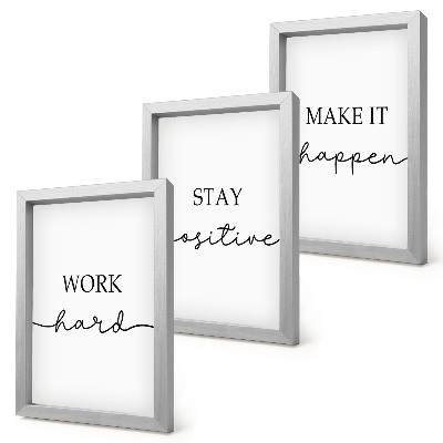 Set 3 slik v okvirju Minimalistični motivacijski citati, ki navdihujejo