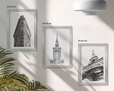 Stenska galerija slik Arhitekturne stavbe v črno-belem minimalizmu