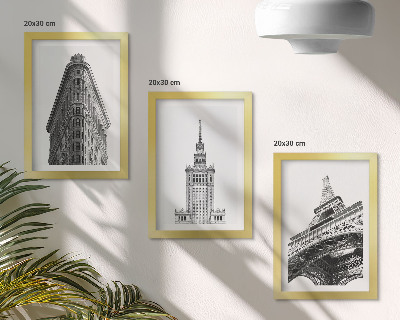 Stenska galerija slik Arhitekturne stavbe v črno-belem minimalizmu