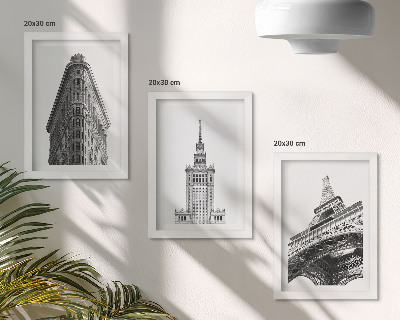 Stenska galerija slik Arhitekturne stavbe v črno-belem minimalizmu