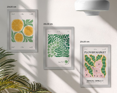 Stenska galerija slik Motivi sadja in rastlin v pastelnih barvah na plakatih