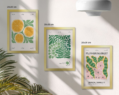 Stenska galerija slik Motivi sadja in rastlin v pastelnih barvah na plakatih