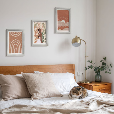 Komplet slik v okvirju Boho abstraktne oblike in ilustracije