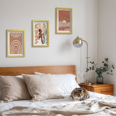 Komplet slik v okvirju Boho abstraktne oblike in ilustracije